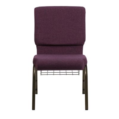 China Iron Steel Interlocking Burgundy Church Chairs Auditorium Church Furniture Chairs for sale