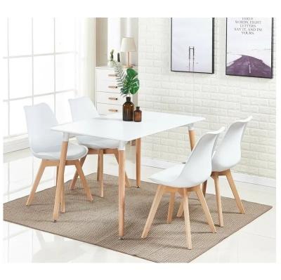 China Sillones de comedor de plástico personalizados Conjunto de 4 sillas de comedor de plástico blanco en venta