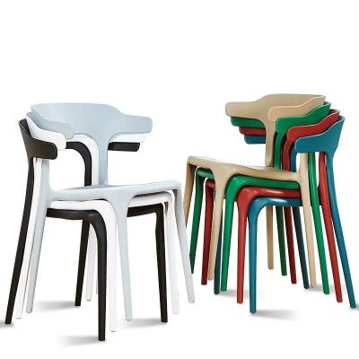 China Full PP Plastic Stackable Dining Chairs OEM ODM Moulded Plastic Dining Chairs for sale