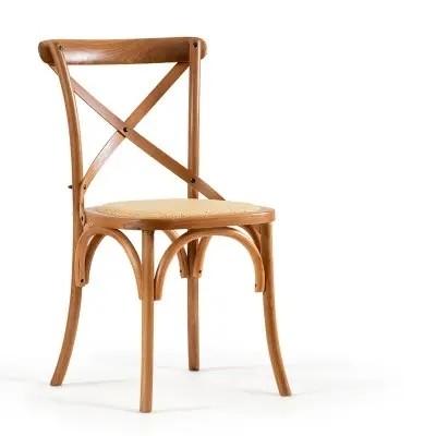 China Klassieke rustieke Vintage Bentwood Cafe Stoelen Stapelbare Houten Crossback Stoel Te koop