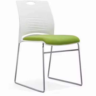 China Green Orange Stacking Conference Chairs Stackable Meeting Chairs With Metal Legs for sale