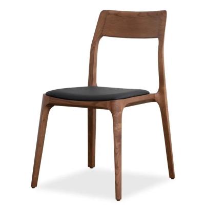 China Armless DWooden Dining Chair Comfortable PU Leather Wood Dining Chair for sale