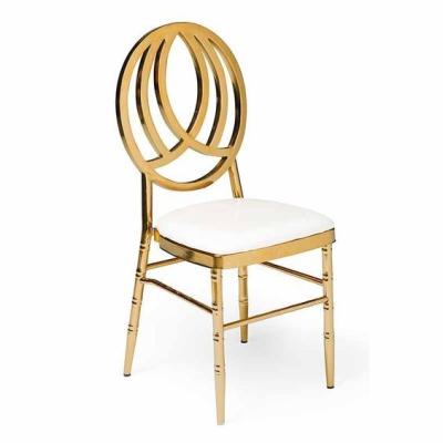 China Appartement Gouden Chiavari stoelen Gouden Chiavari stoelen met wit kussen Te koop