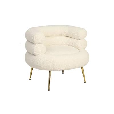 China Simple Lamb Hair Single Sofa Chair with Stainless Steel Legs Perfect Addition to Modern Light Luxury Living Room Furniture for sale