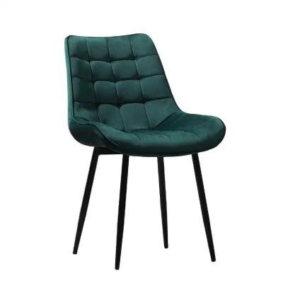 China Bedroom Upholstered Green Dining Chairs Velvet Fabric Home Furniture for sale