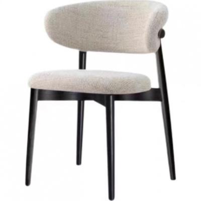 China Indoor Black Wood Dining Room Chairs Velvet Fabric With Metal Legs for sale