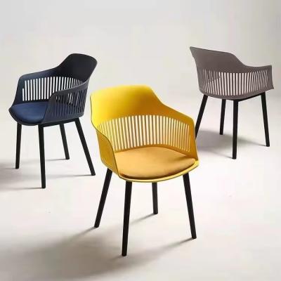 China European Yellow Plastic Dining Chairs Black Plastic Dining Room Chairs for sale