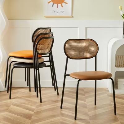 Cina OEM ODM Nordic Cane Dining Chair Chair Black Rattan Sedie da pranzo in vendita