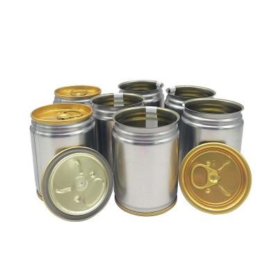 China Recycled Tea Tin Can Beverage Aluminum Tin Materials 100ml Mini Welding Tin Plate Coffee Can With Custom Printing. for sale