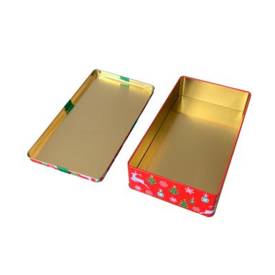 China Good Quality Materials Rectangle Metal Tin Box Puzzle Packaging Tin Box Recycled With Decorative Ribbon On The Lid for sale