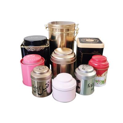 China Luxury Recycled Materials Tea Tins China Supplier Empty Metal Tea Canister For Tea Tin Canister Multi Color Round Tin Box for sale