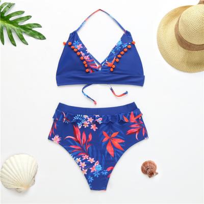 China Summer Breathable Sexy Feminine Women Beach Wear Floral Print Swimwear High Waist Swimwear for sale