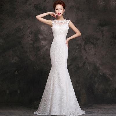 China High Qaulity Anti-Static Lace Appliqued Sleeveless Bride Mermaid Even Best Wedding Dresses For Bride for sale