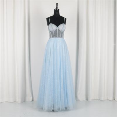 China Wholesale Anti-Static Spaghetti Strap Beading Fairy Women Dresses Prom Dresses Formal Dress Gowns Party Evening Dresses for sale