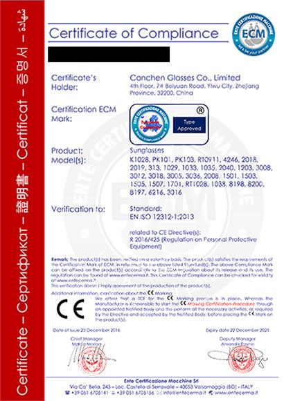 CE - Yiwu Conchen Glasses Co., Ltd.