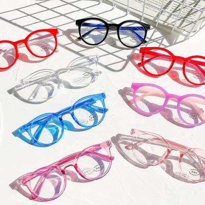 China Transparent Round Blue Eyeware Frames Glass Frame Anti Radiation Anti Radiation Glass Children Reading for sale