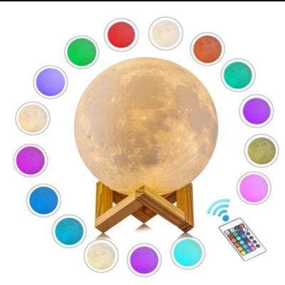 China 3d Printing Moon USB Moon Decoration Touch Led Bedside LED Night Light Lamp Modern Creative Light Filling Acrylic Base for sale