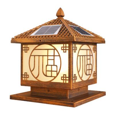 China Outdoor Gate Pier Wall Lamp New Style Villa Garden Pillar Post Lights Solar Waterproof Gate Post for sale