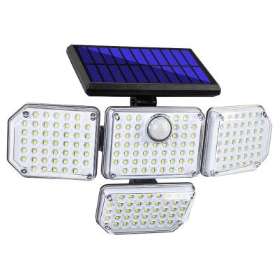 China Solar Garden Wall Mounted LED Garden Light Bright On Head Outdoor Waterproof Four Lamp for sale