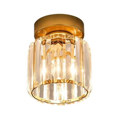 China Round Led Crystal Minimalist Metal Black And Gold Surface Mounted Pendant Lights Simple Pendant Light Trims Pendant Lights Crystal for sale