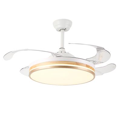 China Modern Nordic Modern Decorative Commercial Led Light Lighting Intelligent Retractable Ceiling Fan for sale