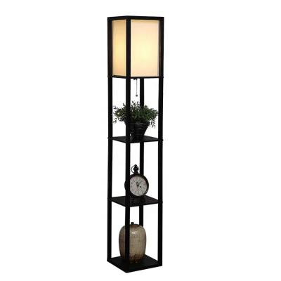 China Modern Modern Corner Display Shelf Lamp Led Shelves Shade Standing Shelf Floor Lamp For Living Room for sale