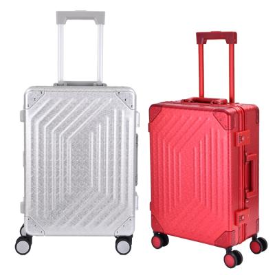 China Aluminum Custom Wholesale Hard Luggage Travel Luggage Set Large Capacity Hand Suitcase 11E for sale