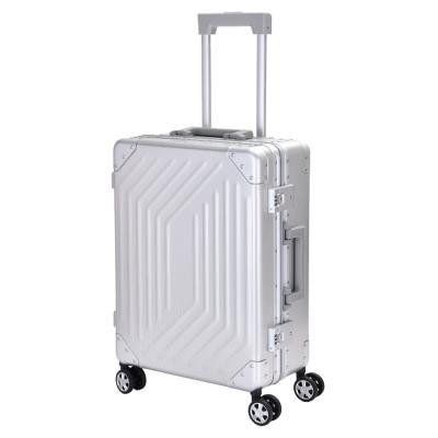 China 20 Inch 11E Suite Travel Aluminum Alloy Cuboid Aluminum Trolley Luggage for sale