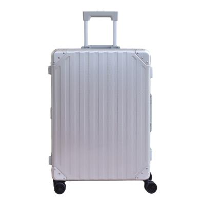 China Aluminum Aircraft 11B Wheel Travel Trolley Case Luggage Clearance TSA Password Lock Boarding Suitcase for sale