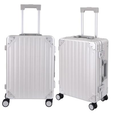 China 11B 100% Aluminum Aluminum Trolley Case 20 24 Inch Wheeled Aircraft Suitcase for sale