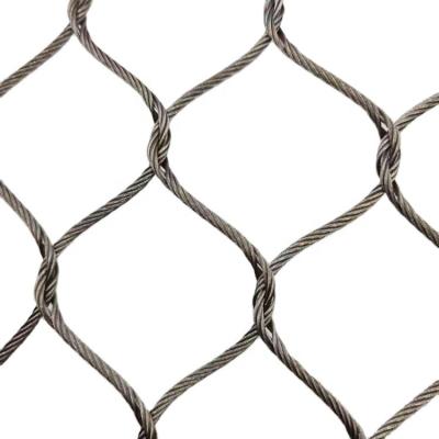 China Plain Weave 316 Stainless Steel Wire Rope Safety Mesh For Stair / Stainless Steel Wire Rope Zoo Mesh for sale