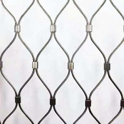 China Fence Zoo Aviary Parrot Mesh Plain Diamond Style Plain Weave Stainless Steel Wire Rope Bird Netting Surface for sale