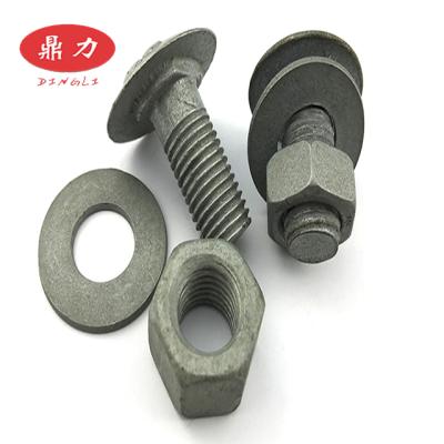 China High Strength Stainless Steel HDG Grade 8.8 Steel Guard Rail Bolt , Round Head Guard Rail Bolt for sale