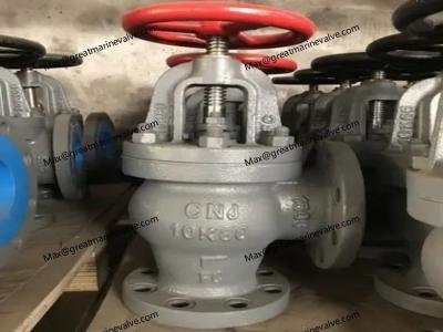 China Marine Cast Iron Screw Down Check Angle Valve JIS F7376 10K for sale