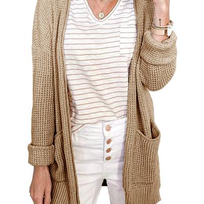 China new Anti-wrinkle autumn/winter sweater cardigan coat waffle print pocket 2022 knit cardigan for sale