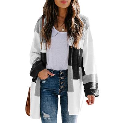 China Anti-wrinkle cardigan sweater with irregular square quilting 2022 falls / winter hoodie for sale