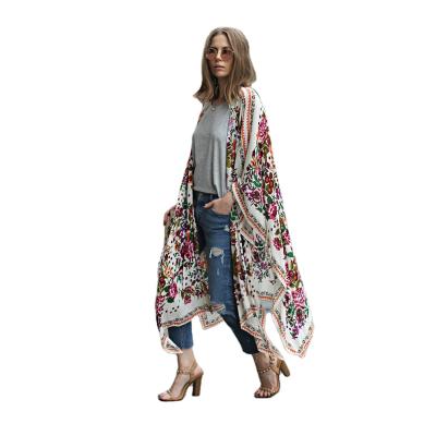 China Amazon Hot Women's Anti-Pilling Floral Printing Kimono Cardigan for sale