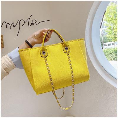 China arming & Disarming 2021 large capacity fashion ladies pinch cloth material chains tote shoulder candy color designer ladies handbags for sale