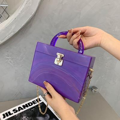 China IP Network 2021 Fashion Candy Cosmetic Ladies Bag Cross Shoulder Chain Strap For Girl Purse Bags Women PVC Jelly Purse Handbag for sale