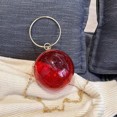 China Women 2021 Fashion Candy PVC Round Coin Jelly Lady Clutch Purse Cross Shoulder Bag Chain Small Mini Jelly Handbag for sale