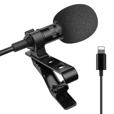 China 2020 Professional 1.5m Lavalier Microphone For iPhone Metal Voice Condenser Lavalier Microphone for sale