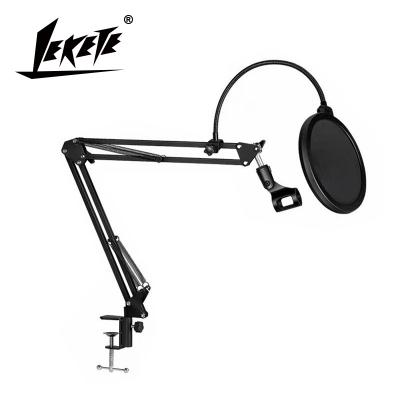 China Microphone Desk Stand LEKETE LKT-35A Live Bracket Condenser Boom Microphone with Blowout Net for sale