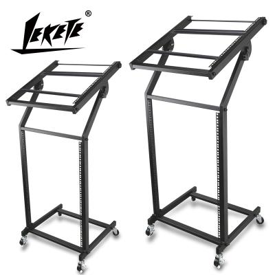 China Professional LEKETE MX-3 (16U) metal reverb stand with pulley mixer stand for power amplifier or mixer or reverb for sale