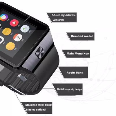 China MP3 Playback New Arrival Sim Card Smart Watch DZ09 With Camera Smart Watch Phone Support TF Card Facebook For Mobile Phone for sale