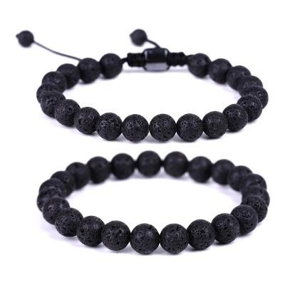 China CLASSIC Jewelry Lava Rock Stone Braided Fashion Natural Adjustable Bracelets for sale