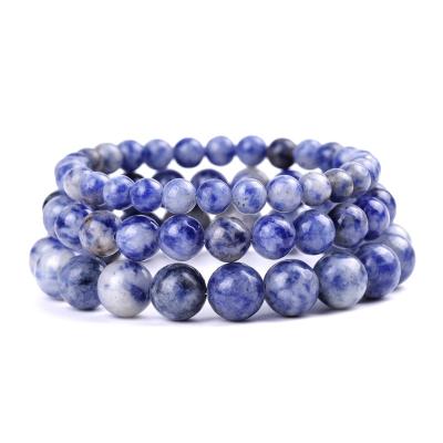 China CLASSIC Natural Stone Jewelry Fashion Women Men Blue Stain Stone Bracelets for sale