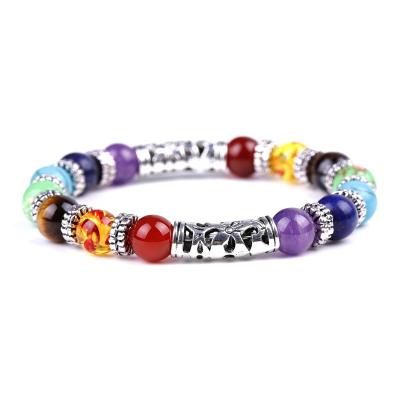 China CLASSIC Natural Gemstone 7 Chakra Beads Bracelet For Women Gift Fashion Jewelry for sale