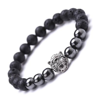 China 2020 New CLASSIC Design Jewelry Hematite Cross Lion Buddha Head Natural Stone Beaded Bracelets for sale