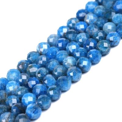 China Natural Stone 8mm Apatite Gemstone Faceted Loose Beads for sale