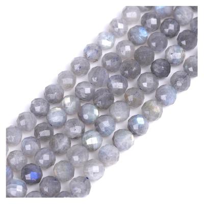 China Natural Gray Moonstone Gemstone Faceted Loose Stone 8mm Beads for sale